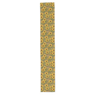 Bright Sunflower Seamless Repeat Pattern Long Table Runner
