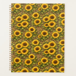 Bright Sunflower Seamless Repeat Pattern Planner