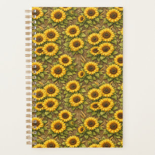 Bright Sunflower Seamless Repeat Pattern Planner
