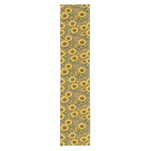 Bright Sunflower Seamless Repeat Pattern Short Table Runner