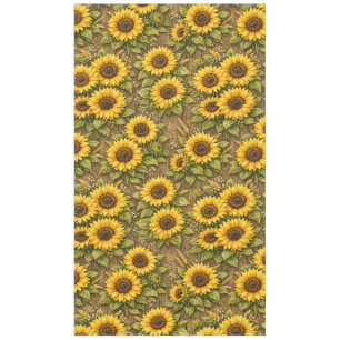 Bright Sunflower Seamless Repeat Pattern Tablecloth