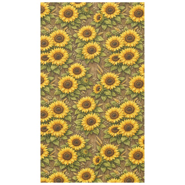 Bright Sunflower Seamless Repeat Pattern Tablecloth (Front)