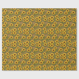 Bright Sunflower Seamless Repeat Pattern Wrapping Paper