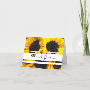 Bright sunflower thank you card