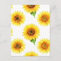 Bright Sunflower Watercolor Seamless Pattern