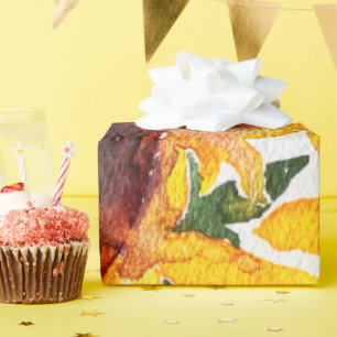 bright sunflower watercolour fabulous 50  wrapping paper