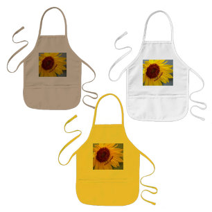 Bright Sunflower with Name Kids Apron