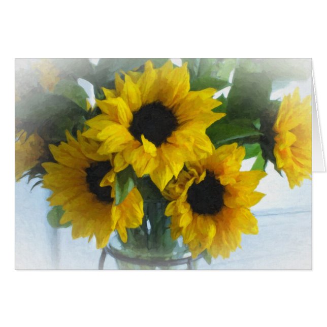 Bright Sunflowers-Blank Card (Front Horizontal)