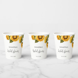 Bright sunflowers Bridal Shower Paper Cups