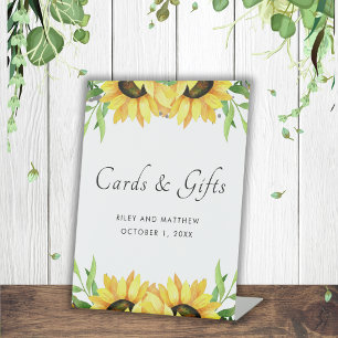 Bright Sunflowers Cards and Gifts Wedding Pedestal Sign