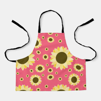 Bright Sunflowers on Pink Apron