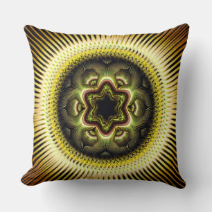 Bright sunny  psychedelic pattern cushion