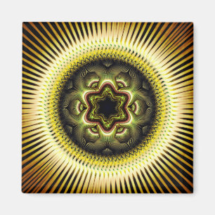 Bright sunny psychedelic pattern magnet