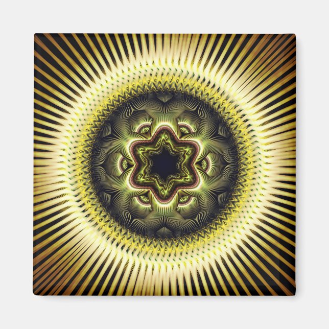 Bright sunny  psychedelic pattern magnet (Front)