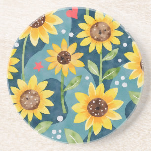 Bright Sunny Sunflowers Coaster