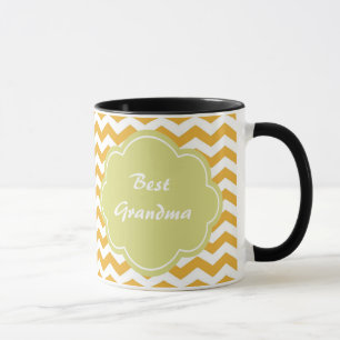 bright sunny yellow chevron zigzag stripes. mug