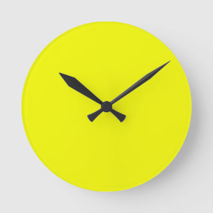 Bright Sunny Yellow Colour Only Custom Products Round Clock