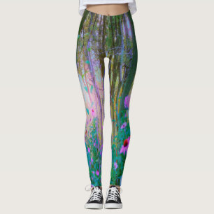 Bright Sunrise with Pink Coneflowers in My Garden Leggings