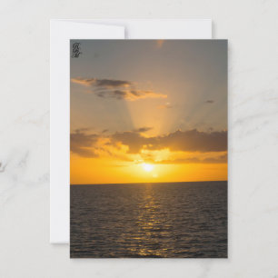 Bright Sunset on the Ocean Card