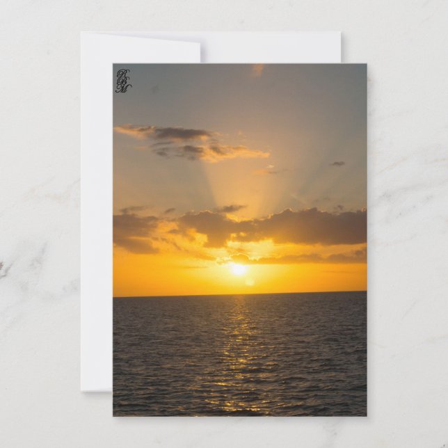 Bright Sunset on the Ocean Card (Front)