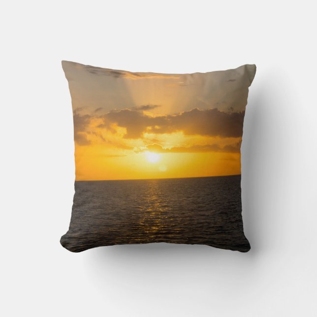 Bright Sunset on the Ocean Cushion (Front)