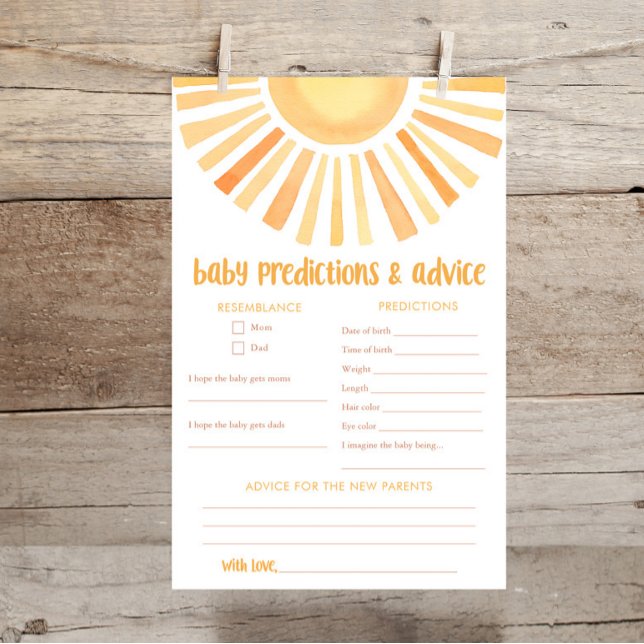 Bright sunshine Baby predictions advice card (Creator Uploaded)
