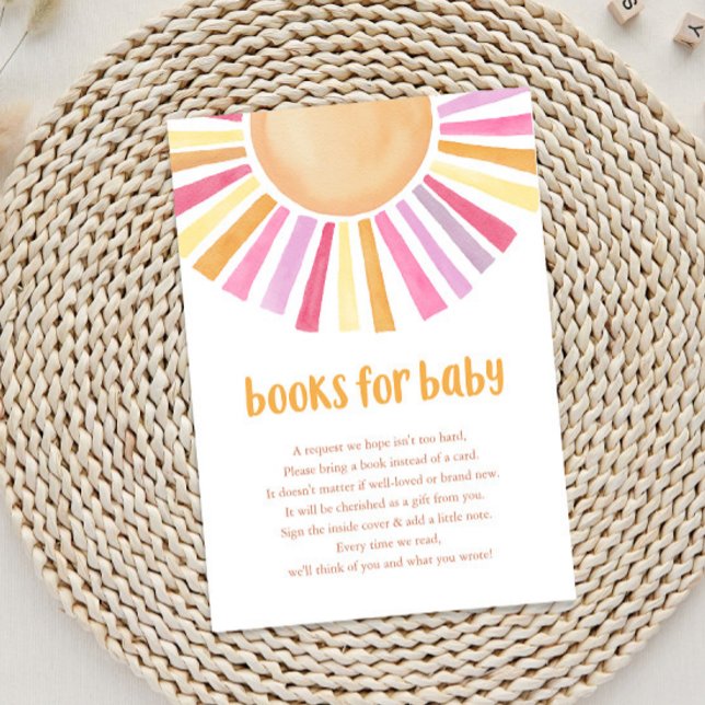 Bright sunshine girl baby shower books for baby enclosure card (Creator Uploaded)