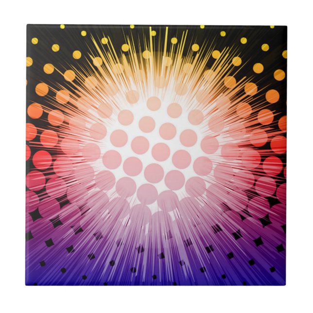 Bright Super Hero Pop Art Ceramic Tile (Front)