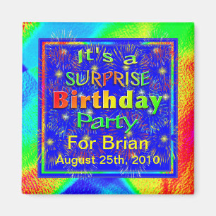 Bright Surprise Birthday Party Magnets