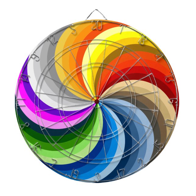 Bright swirl dartboard (Front)