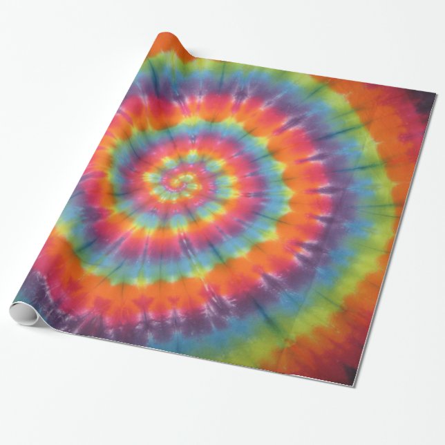 Bright Swirl Tie Dye Wrapping Paper (Unrolled)