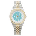 Bright Teal and White Cats Pattern