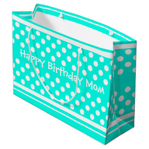 Bright Teal Happy Birthday Large Gift Bag