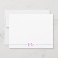 Bright Teal Modern Simple Monogrammed