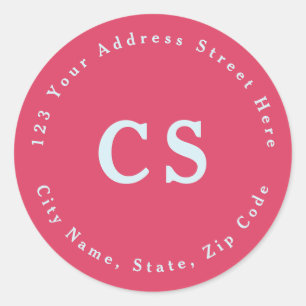 Bright Template Round Return Address Label