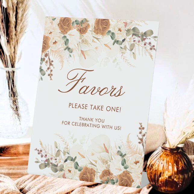 Bright Terracotta Calla Lilies Favours  Pedestal Sign (Creator Uploaded)