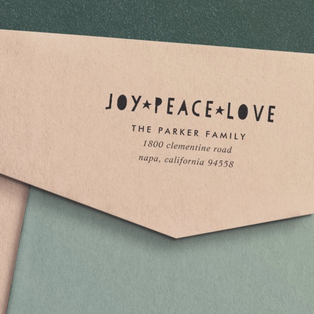 Bright Tidings Holiday Return Address Self-inking Stamp (Creator Uploaded)