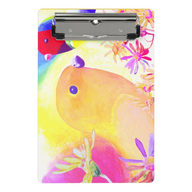 Bright Tie-Dye Birds Mini Clipboard (Front)