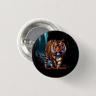 Bright Tiger Dark Forest 3 Cm Round Badge