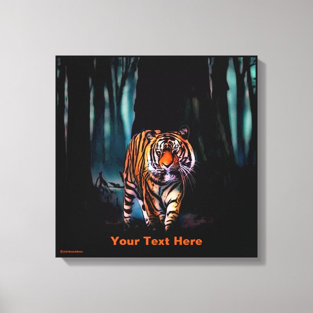 Bright Tiger Dark Forest Canvas Print (Front)