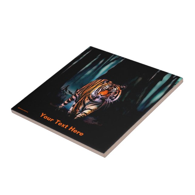 Bright Tiger Dark Forest Ceramic Tile (Side)