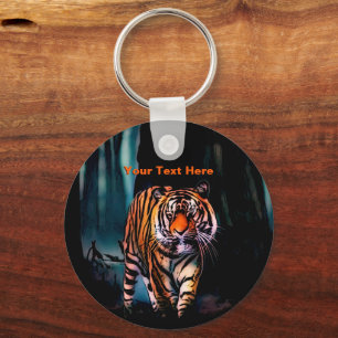 Bright Tiger Dark Forest Key Ring