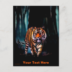 Bright Tiger Dark Forest Postcard