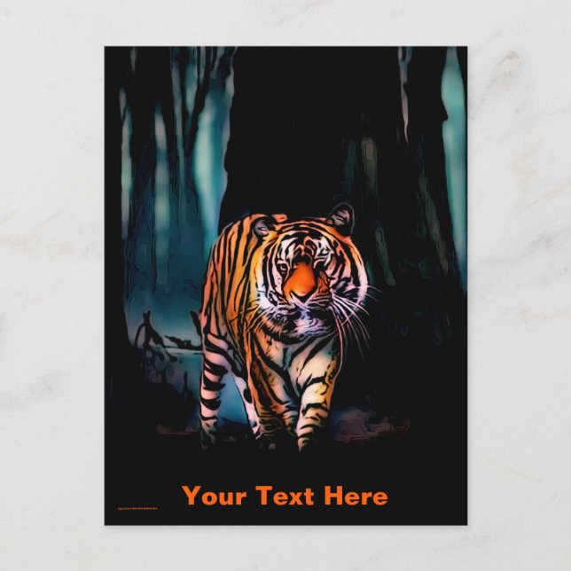Bright Tiger Dark Forest Postcard (Front)