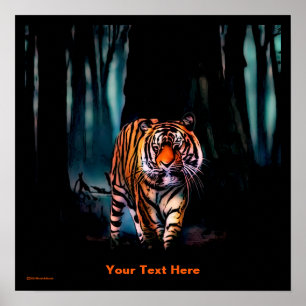 Bright Tiger Dark Forest Poster