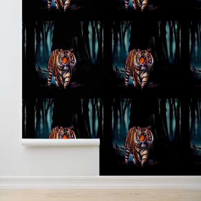 Bright Tiger Dark Forest Wallpaper (Application)