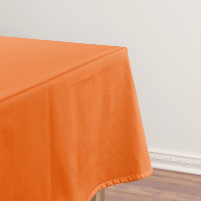 Bright Tiger Orange Solid Colour Print Tablecloth (In Situ)