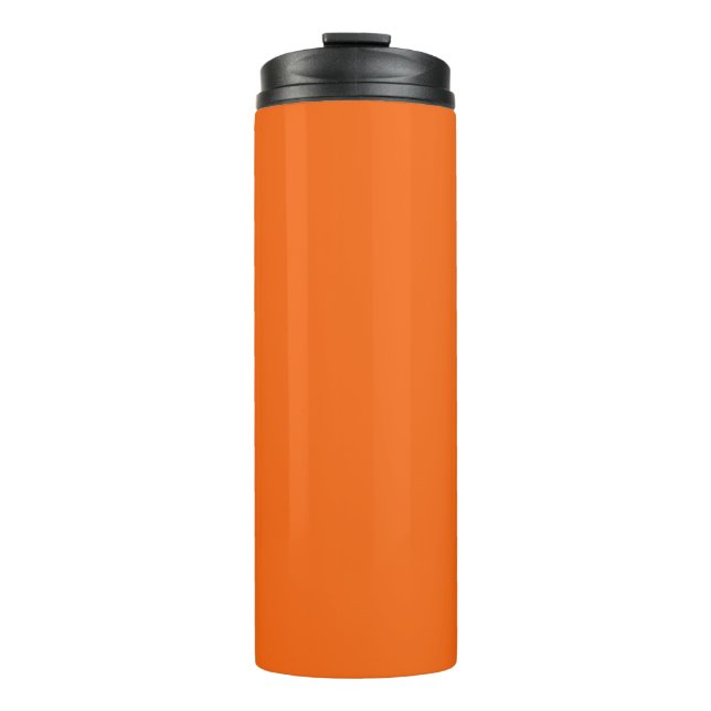 Bright Tiger Orange Solid Colour Print Thermal Tumbler (Front)
