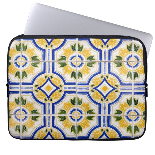 Bright tile pattern, Portugal Laptop Sleeve (Front)
