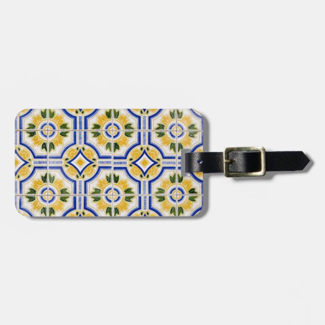 Bright tile pattern, Portugal Luggage Tag (Front Horizontal)